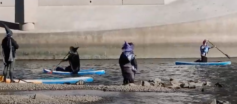 witches paddle boarding